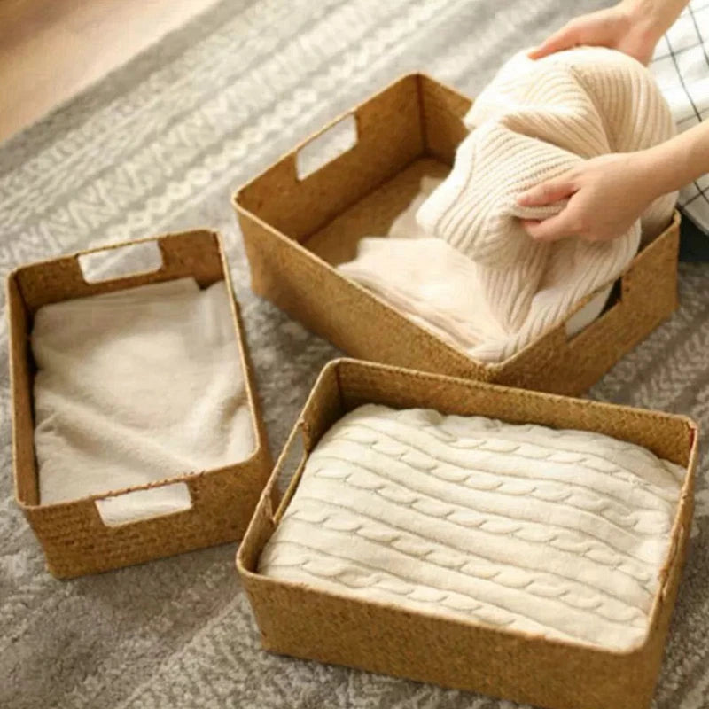 Woven Seagrass Basket for Home Decor