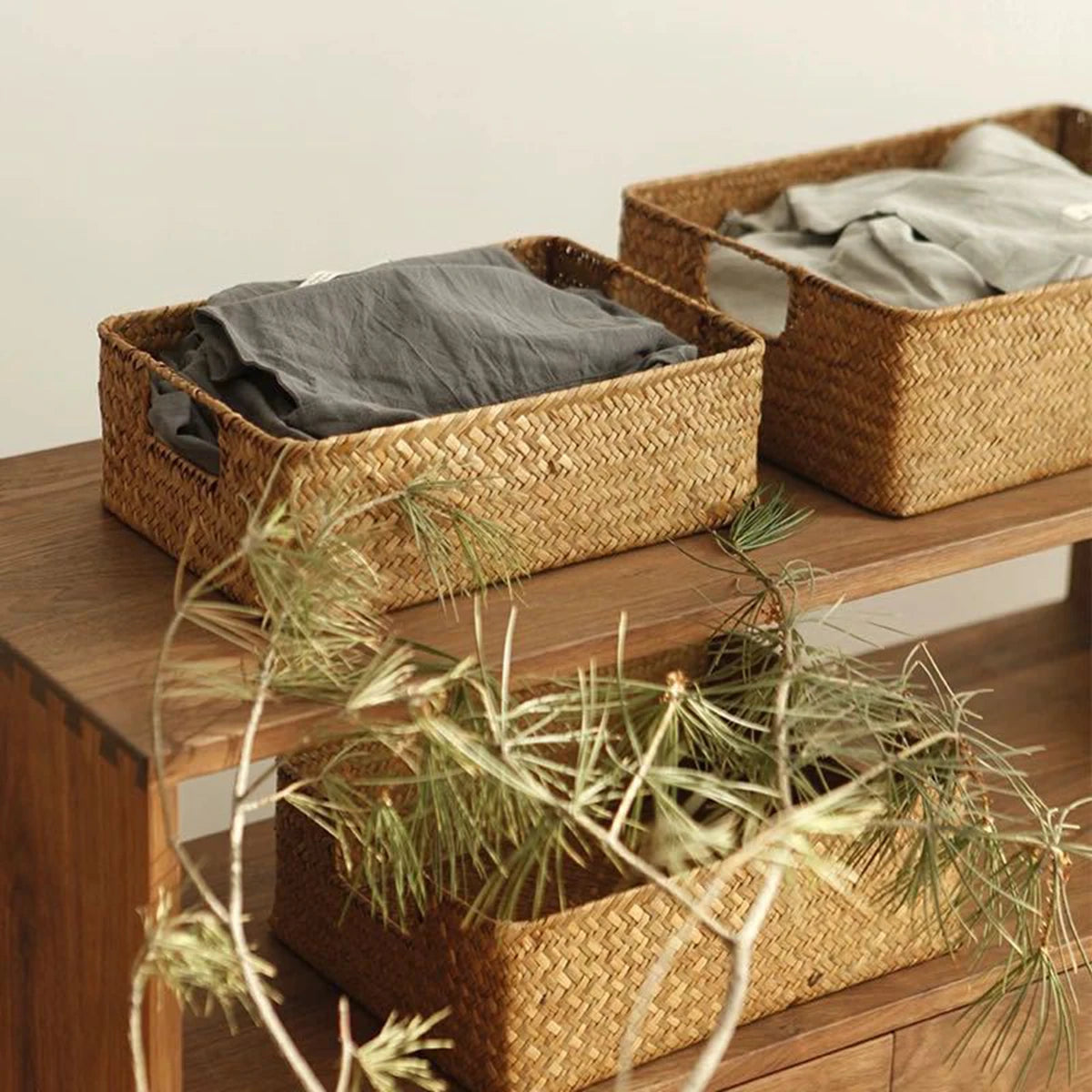 Woven Seagrass Basket for Home Decor
