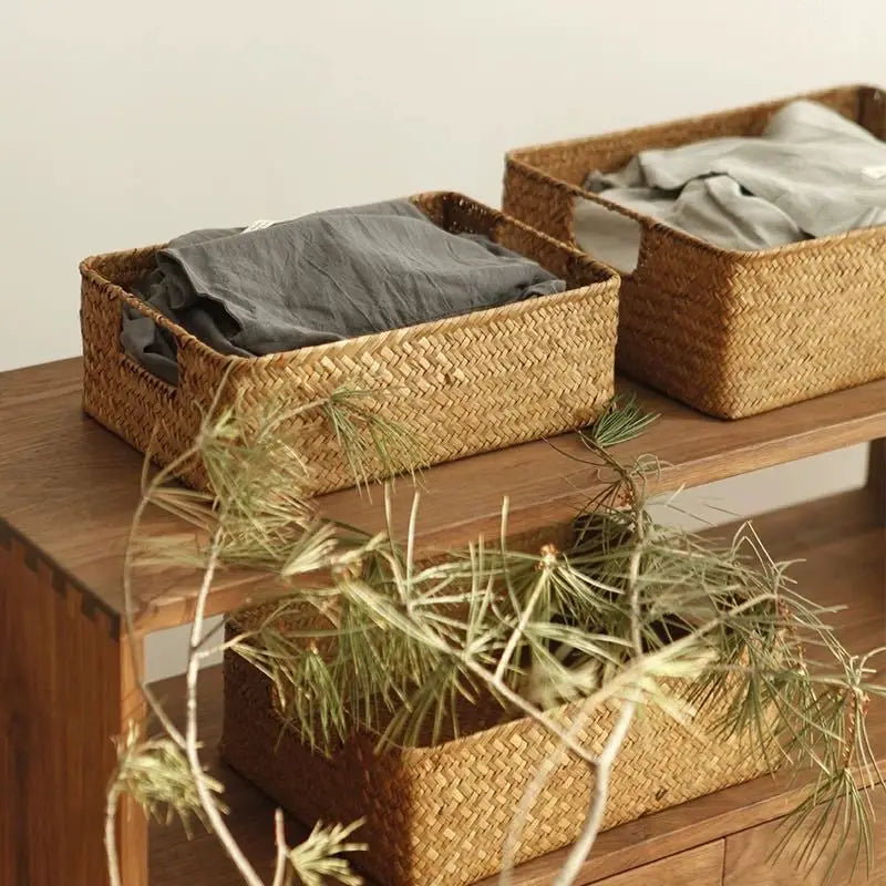 Woven Seagrass Basket for Home Decor